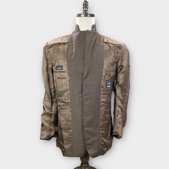 Ermenegildo Zegna Neiman Marcus Blazer Mens 42R 'Traveller' Brown Herringbone - Picture 5 of 12